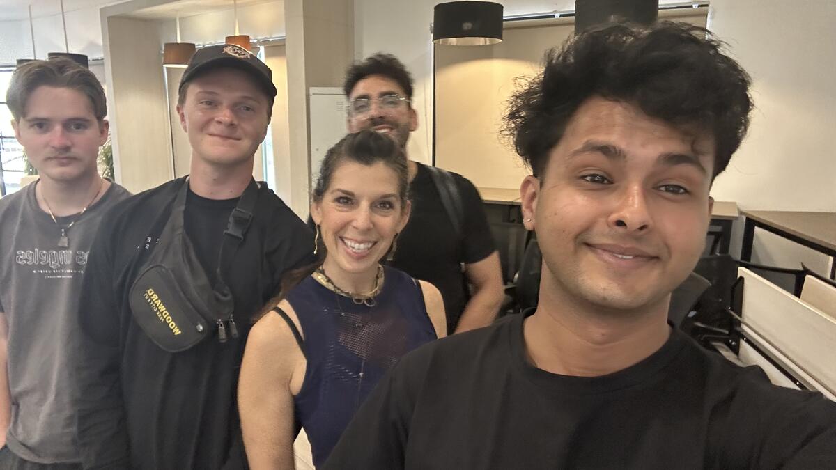 AI Engineers Saturday — group selfie with Anish